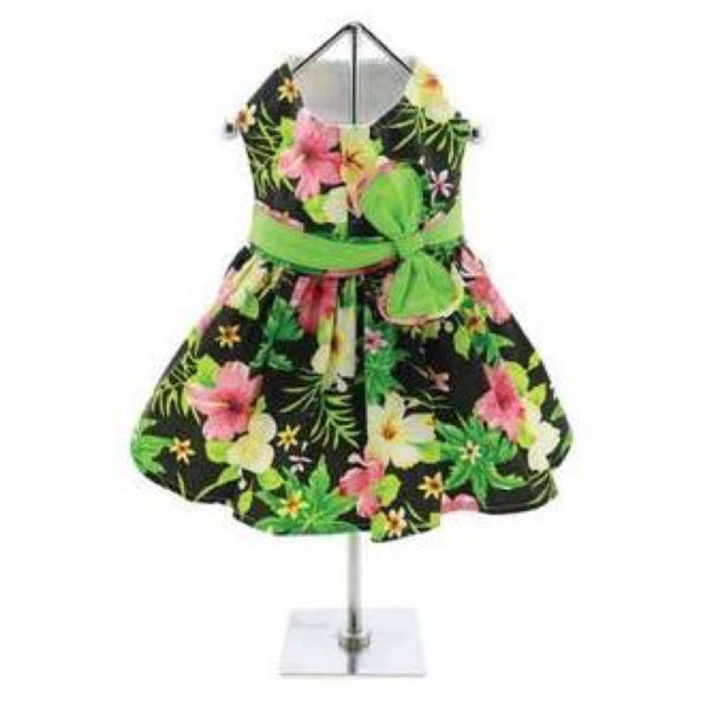 Twilight Hawaiian hibiscus dog dress
